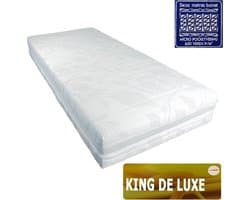 Slaaploods.nl King de Luxe - Micro Pocketvering Matras - Latex Afdeklaag - 160x220x25 cm - Hard