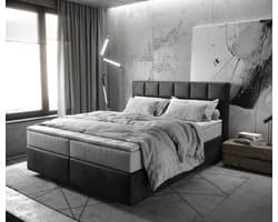 Boxspringbed Dream-Fine Microvezel Antraciet Vintage 160x200 cm TFK Matras en Topper