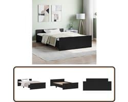 vidaXL Bedframe - Zwart - 120x190 cm - Hout Slaapcomfort - Houten Bedframe - Tweepersoons Bed - Boxspring Bed - Design Bed