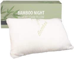 Bamboo Night Hoofdkussen - Aanpasbaar/Navulbaar - Memory Foam - Traagschuim - Orthopedisch Hoofdkussen