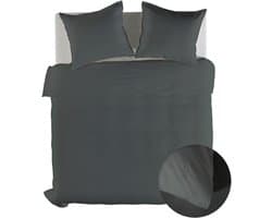 Yellow Dekbedovertrek Perkal Katoen Suite Mumbai - Beluga Grey - 200x200/220 cm - 100% Percale Katoen - Tweepersoons