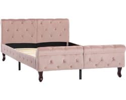 Tweepersoonsbed | Dubbelbed | Volwassenenbed | Bedframe fluweel roze 120x200 cm