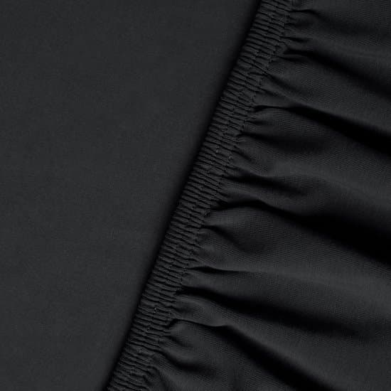 Kayori Shizu Splittopper Hoeslaken Jersey - 180x200-220cm - Matrasdikte 12 cm - Biologisch Katoen - Zwart