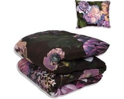 Dekbed zonder overtrek - All year 140x200cm - Paarse bloemen - Wasbaar Dekbed Zonder Overtrek – Hypoallergeen & Antibacterieel – 30 dagen proefslapen - Wasbaar hoesloos dekbed - Bedrukt dekbed - zomerdekbed & winterdekbed