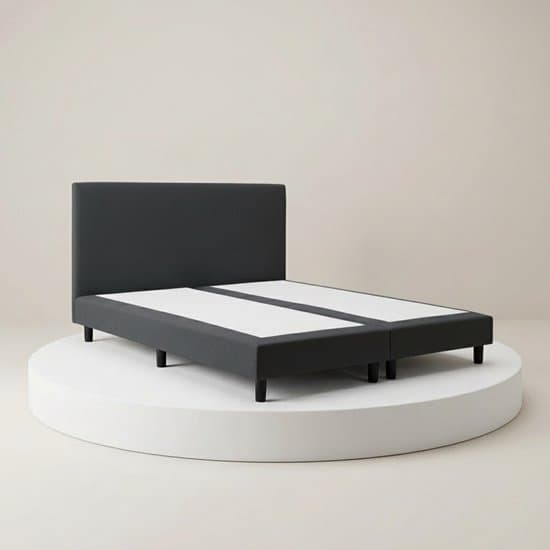 Boxspring DreamLux - 160x200 Zonder matras - Antraciet Glad - BalBedden