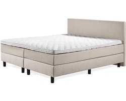 Boxspring Praag 2.0 - 160x210 cm - Compleet met matrassen en topmatras - Kleur: zand