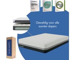 Premium Matras 160x200 - 27 cm hoog - 2in1 Koudschuim / Traagschuim - Extra Comfort Tweepersoons matrassen - Bamboe tijk - logeermatrassen - 160 x 200 cm