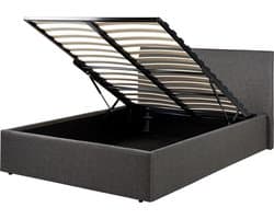 BELIANI ORBEY - Bed met opbergruimte - Grijs - 120 x 200 cm - Polyester