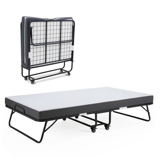 Logeerbed 120×200 met Matras - Vouwbed - Luxe - Tot 250 kg - Zwart - Bodo