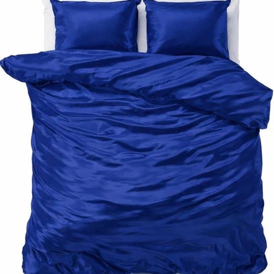 Decoware dekbedovertrek - glans satijn - blauw Lits-jumeaux - 240x220 + 2 st 60x70cm