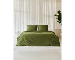 Néarr Bedding - Olive Green - dekbedovertrek - 100% Egyptisch katoen - maat 200x200/220 - 400TC