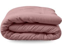 Zelesta Japandibed Katoen Mousseline - Dekbed zonder overtrek katoen - Wasbaar dekbed - Met vaste overtrek - Old Pink - 200x200cm