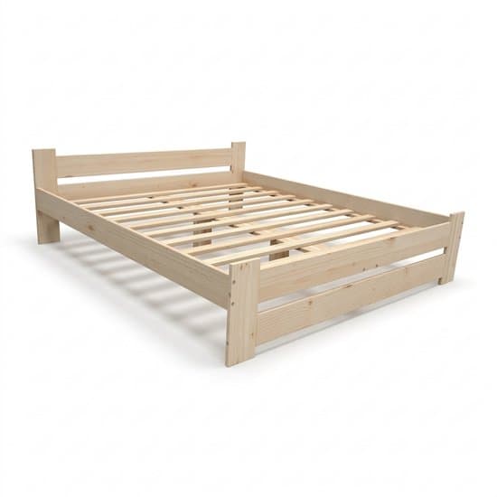 Houten Twijfelaar Bed 140x200 cm - Inclusief Lattenbodem - Massief Grenen - Naturel Onbehandeld