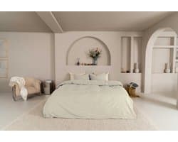 Kayori Kai Dekbedovertrek Katoen - 240x200-220 +2 slopen - Lits-jumeaux - Biologisch Katoen - Zand