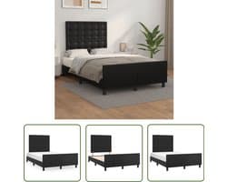 vidaXL Bed Frame - Slaapkamers - Bedframe zonder matras 120x190 cm kunstleer zwart - Boxspring - Tweepersoonsbed - Zwarte Bedbank