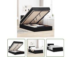 vidaXL Boxspringbed - Ottoman Bed - Ottoman bed met matras 120x200cm fluweel zwart - Tweepersoonsbed - Slaapcomfort - Opbergruimte