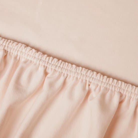 Kayori Edo Splittopper Hoeslaken Katoensatijn - 160x200-210cm - Biologisch Katoen - Nude