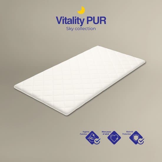 Vitality Pur SKY Matrastopper - 140x200 cm – 4 cm HR-Koudschuim – Ademend & Ondersteunende Topper – Luxe Wasbare Hoes