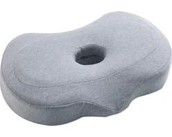 Kussen - Piercing Kussen - Nekbeschermer - Kussen Wasbaar - Comfortabel - Klein Kussen met Oorgat - voor - Zijslapers Cadeaus - lichtgrijs