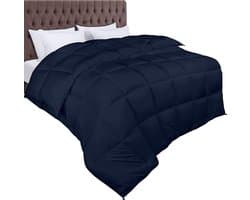 Home Idea’s - Luxe bedrukt dekbed - Hoesloos Dekbed - Dekbed zonder overtrek - Lits Jumeaux - 240 x 220 - All Year - Donker Blauw