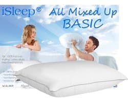 Isleep All Mixed Up Basic Hoofdkussen - Puntkussen - Latex Sticks met Dreampearls - 60x70 cm - Wasbaar en Ventilerend