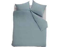 Ambiante Cotton Uni dekbedovertrek - Effen - Tweepersoons - 200x200/220 cm - Blauw