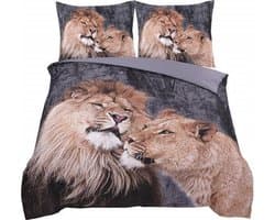 Husch Dekbedovertrek - Lion Love - 200x200/220 - Leeuwen