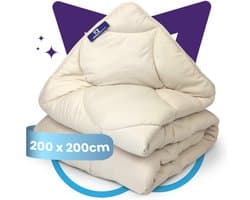 Slaapspeciaal eazydekbed Essential 200x200 cm - BEIGE - Dekbed Zonder Overtrek – Gekleurd Dekbed – Hoesloos Dekbed - Wasbaar Dekbed - Luxe Gelvezels - Anti-Allergisch & Perfect Voor Elk Seizoen - Tweepersoons