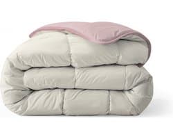 Zelesta® Everyday Duo Pastel Pink & Cream 240x200cm - Dekbed zonder overtrek - 30 dagen proefslapen - Wasbaar hoesloos dekbed - Bedrukt dekbed - All year zomerdekbed & winterdekbed