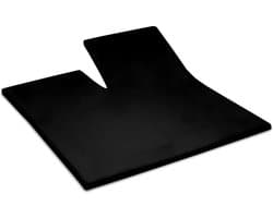 Cinderella Sundays - Topper hoeslaken met split (tot 15 cm)  - Satijn - 160x200 cm - Black