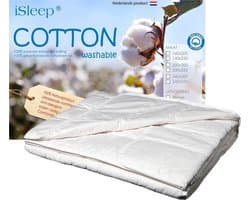 Dekbed Zomer Katoen Wasbaar - 100% Katoen - Tweepersoons - 200x200 cm - Wit