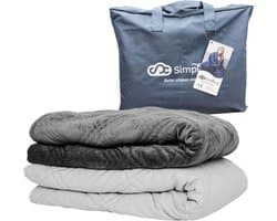 Verzwaringsdeken Set 10 KG Weighted Blanket Beter Slapen – Wasbare Warme Hoes – 200 x 140 – Donkergrijs