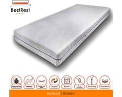 Pocketveer Matras - De Luxe - Nasa Traagschuim - verkoelend en drukverlagend - 25cm matrasdikte - 140x210cm