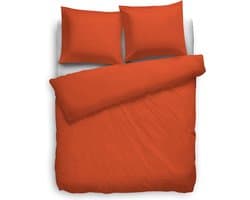 Heckett & Lane Satin Stripe Dekbedovertrek - Tweepersoons - 200x200/220 cm - Mecca Orange