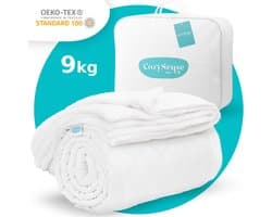 CozySense® Verzwaringsdeken 9 kg - Weighted Blanket - Zwaartedeken met GLASS-Flow® Drukverdeling - Inclusief Wasbare Hoes - 140x200 cm - Wit