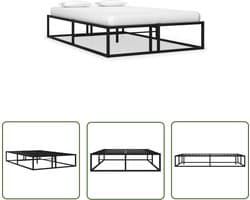 vidaXL Tweepersoonsbed - Metalen Bed Frame - Bedframe metaal zwart 120x200 cm - Boxspring Bed - Bed Kopen - Bed Online
