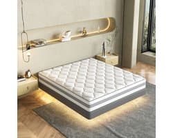 HOMAVO Matras 160x200 cm – 25 cm – Pocketveringmatras – 7-Zones – HR Koudschuim – H3/H4 Duo Hardheid – Orthopedisch – OEKO-TEX Gecertificeerd – Anti-Allergisch – 10 Lagen Hoogwaardige Materialen – Voor Kinderen en Volwassenen