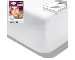 Splittopper Molton Hoeslaken - 200x200 - Hoogwaardige Splittopperbescherming & Comfort | LitaLente - Rondom Elastiek - SplitTopper Beschermer Molton/SplitTopper beschermer - Molton 80% katoen - hoekhoogte van 30 cm - perfecte pasvorm