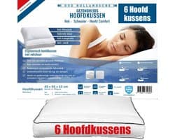 6x Nek hoofdkussen-swissblue- schouder hoofdkussen-ergonomisch hoofdkussen-hotel kussens- hostel kussens- B&B hoofdkussens- voor nekklachten-rugklachten-geschikt voor buikslaper-zijslaper-rugslaper-ademend-verkoelend-luxe hoofdkussen-maat:45-55-10