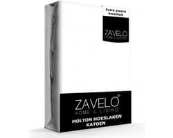 Zavelo Molton Hoeslaken - 180x220 cm - 100% Katoen - 30cm Hoekhoogte - Wasbaar tot 60 graden - Rondom Elastisch - Matrasbeschermer