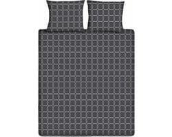 Ten Cate Dekbedovertrek - Dekbedovertrek 200 x 200 tweepersoons - Dekbedovertrekken - Dekbedovertrek 200x220 - Graphic Antraciet