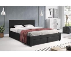 Meubella - Tweepersoonsbed Suente - Zwart - 180x200 cm