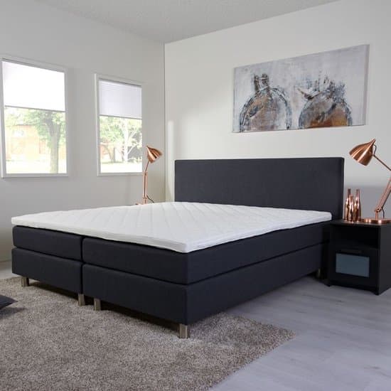 Promatrassen Boxsprings - Boxspring Basic 2-persoons 180x200 cm - Antraciet stof - Pocketvering Matras - Compleet set