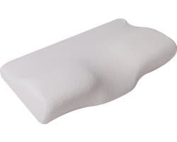 Orthopedisch Hoofdkussen - Traagschuim - Ergonomisch Gevormd - Anti-allergisch - Wasbare Hoes - 50x30 cm - Roomwit