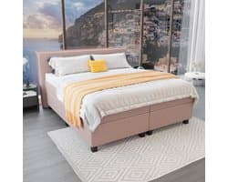 Mörgenn Boxspring Capri - Pocketvering Boxen én Matrassen - Oud Roze - 140x200 cm - Incl. Dekbed en Kussens