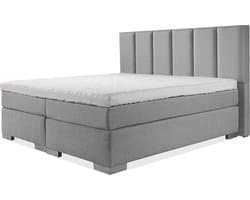 BedNL - Boxspring Utrecht - 160x210 Compleet grijs 6 Balken