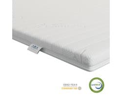 Koudschuim topper 130x200 - medium hardheid topmatras - circa 6-7 cm - afritsbaar - wasbaar - orthopedisch - hypoallergeen topdek matras - CertiPUR® en Okoetex gecertificeerd