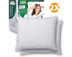 Hoofdkussen - Hotelkwaliteit Hoofdkussens (Set van 2) - Hoofdkussen Nekklachten - Hoofdkussens Slaapkamer - Geschikt voor rug-, zij- en buikslapers - Orthopedisch - Ergonomisch | 60x70 cm