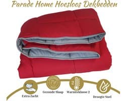 Parade Home® Gemakdekbed Series- Dekbed zonder overtrek-200x200 tweepersoonsbed- Hoesloos en Gekleurd Dekbed in kleur- Ademend- 2 in 1 dekbed Wasbaar-Grijs en Rood