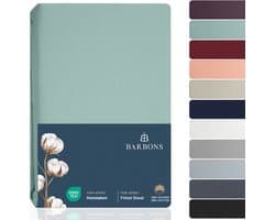 BARBONS hoeslaken 160x200 - hoeslakens Jersey 145 g/m² - 100% katoen - groen